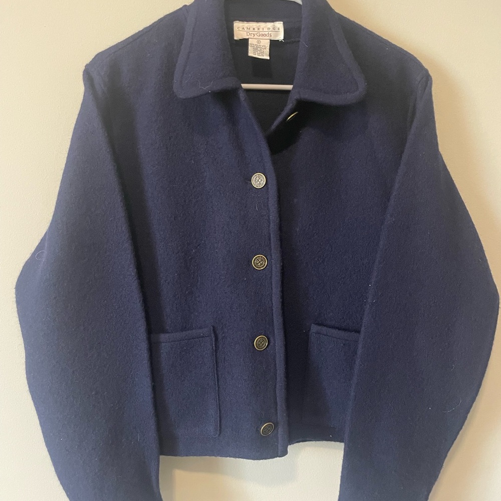 Vintage Women's Navy Boiled Wool Jacket